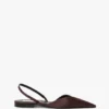 Ballerines à dos nu The Victoria Angle en satin bordeaux Ballerines à dos nu The Victoria Angle en satin bordeaux