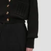 Cardigan à poches torsadées noir Cardigan à poches torsadées noir