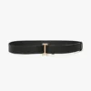 Ceinture de smoking Dorian en cuir souple noir Ceinture de smoking Dorian en cuir souple noir