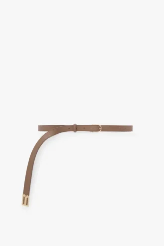 Ceinture Dorian B en cuir souple gris tourterelle