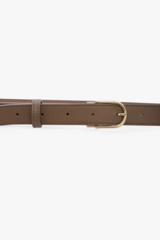 Ceinture Dorian B en cuir souple gris tourterelle