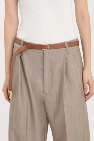 Ceinture Dorian B Finite en cuir souple brun foncé