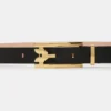 Ceinture Dorian à boucle ardillon en cuir lisse noir Ceinture Dorian à boucle ardillon en cuir lisse noir