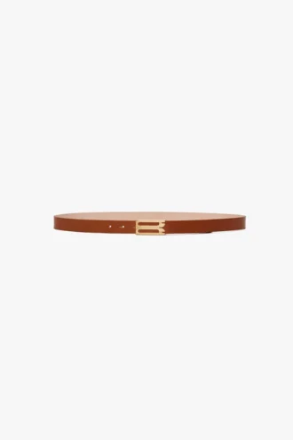 Ceinture Dorian classique en cuir lisse beige