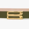 Ceinture Dorian classique en cuir lisse kaki Ceinture Dorian classique en cuir lisse kaki