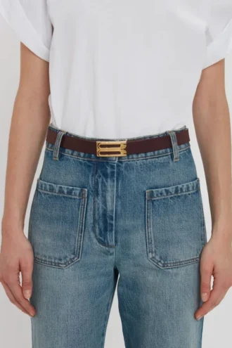 Ceinture Dorian en cuir bordeaux
