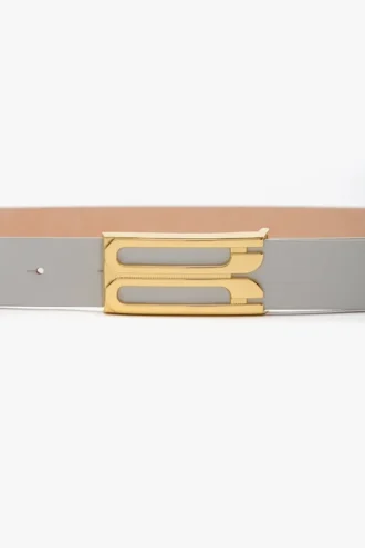 Ceinture Dorian en cuir brillant couleur magnésium
