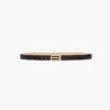 Ceinture Dorian en cuir de veau gaufré croco couleur espresso Ceinture Dorian en cuir de veau gaufré croco couleur espresso