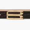 Ceinture Dorian en cuir de veau gaufré croco couleur espresso Ceinture Dorian en cuir de veau gaufré croco couleur espresso