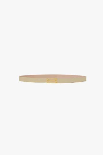 Ceinture Dorian en cuir grainé ivoire