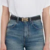 Ceinture Dorian en cuir grainé noir Ceinture Dorian en cuir grainé noir