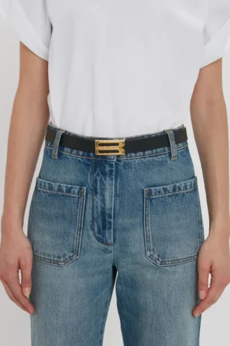 Ceinture Dorian en cuir noir