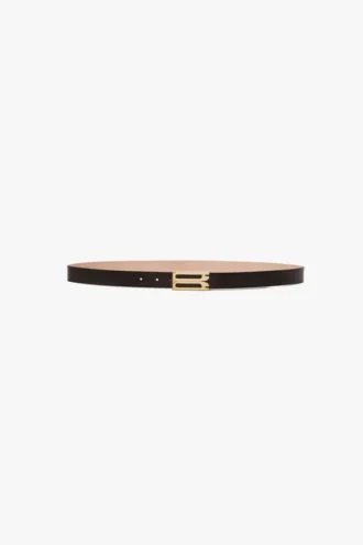 Ceinture Dorian en cuir noir brillant