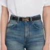Ceinture Dorian en cuir noir brillant Ceinture Dorian en cuir noir brillant