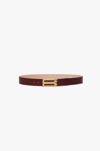 Ceinture Jumbo Dorian en cuir bordeaux