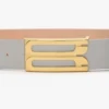 Ceinture Jumbo Dorian en cuir brillant couleur magnésium Ceinture Jumbo Dorian en cuir brillant couleur magnésium