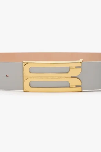 Ceinture Jumbo Dorian en cuir brillant couleur magnésium Ceinture Jumbo Dorian en cuir brillant couleur magnésium