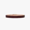 Ceinture Jumbo Dorian en cuir de veau gaufré croco bordeaux