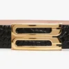 Ceinture Jumbo Dorian en cuir de veau gaufré croco noir Ceinture Jumbo Dorian en cuir de veau gaufré croco noir