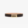 Ceinture Jumbo Dorian en cuir gaufré croco chocolat Ceinture Jumbo Dorian en cuir gaufré croco chocolat