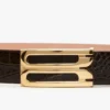 Ceinture Jumbo Dorian en cuir gaufré croco chocolat Ceinture Jumbo Dorian en cuir gaufré croco chocolat