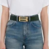 Ceinture Jumbo Dorian en cuir gaufré imitation crocodile Dark Forest Ceinture Jumbo Dorian en cuir gaufré imitation crocodile Dark Forest