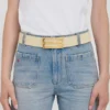 Ceinture Jumbo Dorian en cuir grainé ivoire Ceinture Jumbo Dorian en cuir grainé ivoire