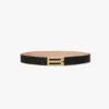 Ceinture Jumbo Dorian en cuir grainé noir Ceinture Jumbo Dorian en cuir grainé noir
