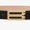 Ceinture Jumbo Dorian en cuir grainé noir Ceinture Jumbo Dorian en cuir grainé noir