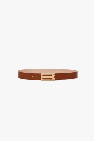 Ceinture Jumbo Dorian en cuir lisse beige