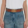 Ceinture Jumbo Dorian en cuir lisse beige Ceinture Jumbo Dorian en cuir lisse beige