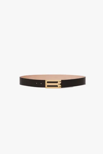 Ceinture Jumbo Dorian en cuir noir