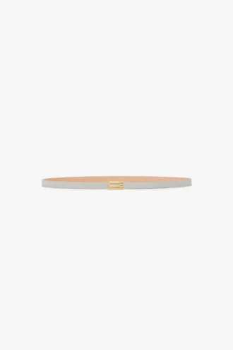 Ceinture Micro Dorian en cuir brillant couleur magnésium