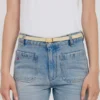 Ceinture Micro Dorian en cuir grainé ivoire Ceinture Micro Dorian en cuir grainé ivoire