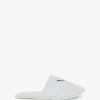 Chaussons en tissu éponge brodés VB, blancs Chaussons en tissu éponge brodés VB, blancs