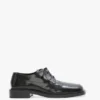 Chaussure plate à lacets en cuir noir Chaussure plate à lacets en cuir noir