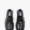 Chaussure plate à lacets en cuir noir Chaussure plate à lacets en cuir noir