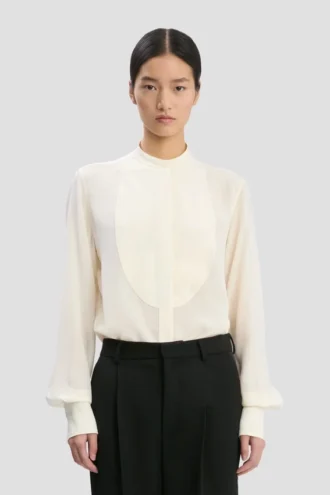 Chemise à plastron en ivoire