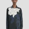 Chemise pyjama à imprimé floral bleu marine foncé Chemise pyjama à imprimé floral bleu marine foncé