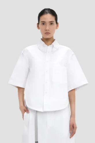 Chemise trapèze en blanc optique