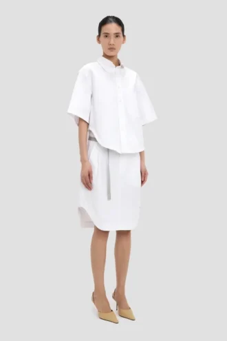 Chemise trapèze en blanc optique
