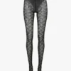Collants en dentelle monogrammés, noir Collants en dentelle monogrammés, noir