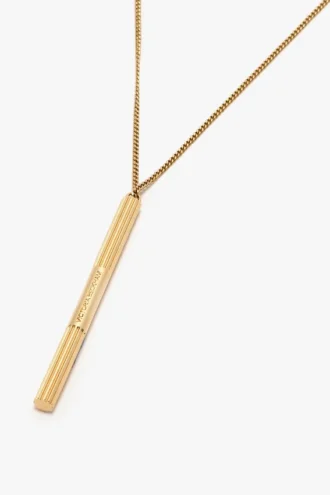 Collier pendentif boutons de manchette en or clair Collier pendentif boutons de manchette en or clair