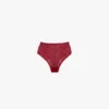 Culotte en dentelle monogrammée rouge coquelicot Culotte en dentelle monogrammée rouge coquelicot
