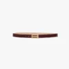 Ceinture Dorian en cuir de veau gaufré croco bordeaux Ceinture Dorian en cuir de veau gaufré croco bordeaux