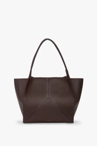 Grand sac cabas The Victoria en cuir bordeaux