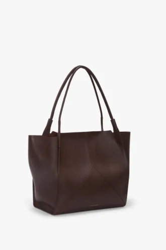 Grand sac cabas The Victoria en cuir bordeaux