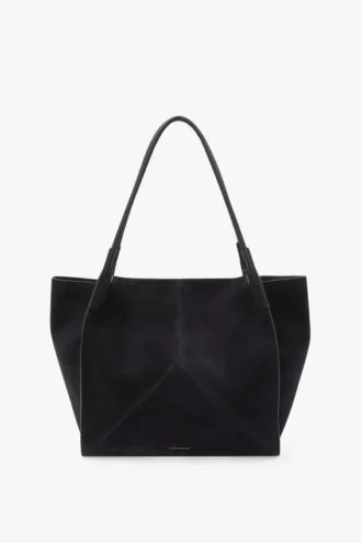 Grand sac cabas The Victoria en daim bleu marine