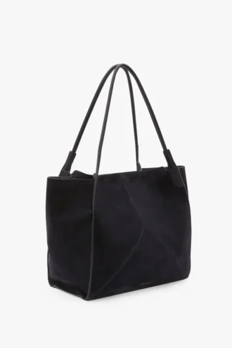 Grand sac cabas The Victoria en daim bleu marine