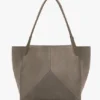 Grand sac cabas The Victoria en daim gris galet